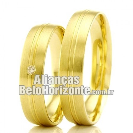 Alianças Belo Horizonte em ouro 18k para noivado